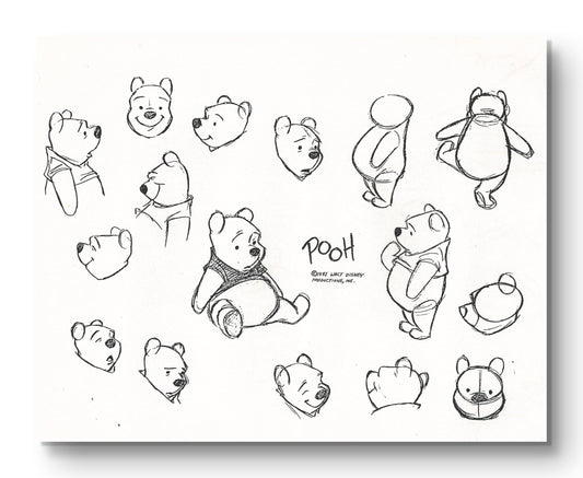 Winnie the Pooh Discovers the Seasons Original Production Model Sheet
