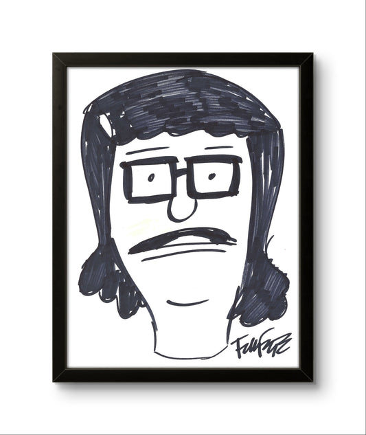 Tina Belcher Frank Forte Signed Hand Inked Bob's Burgers Animation Pin Up Art Piece