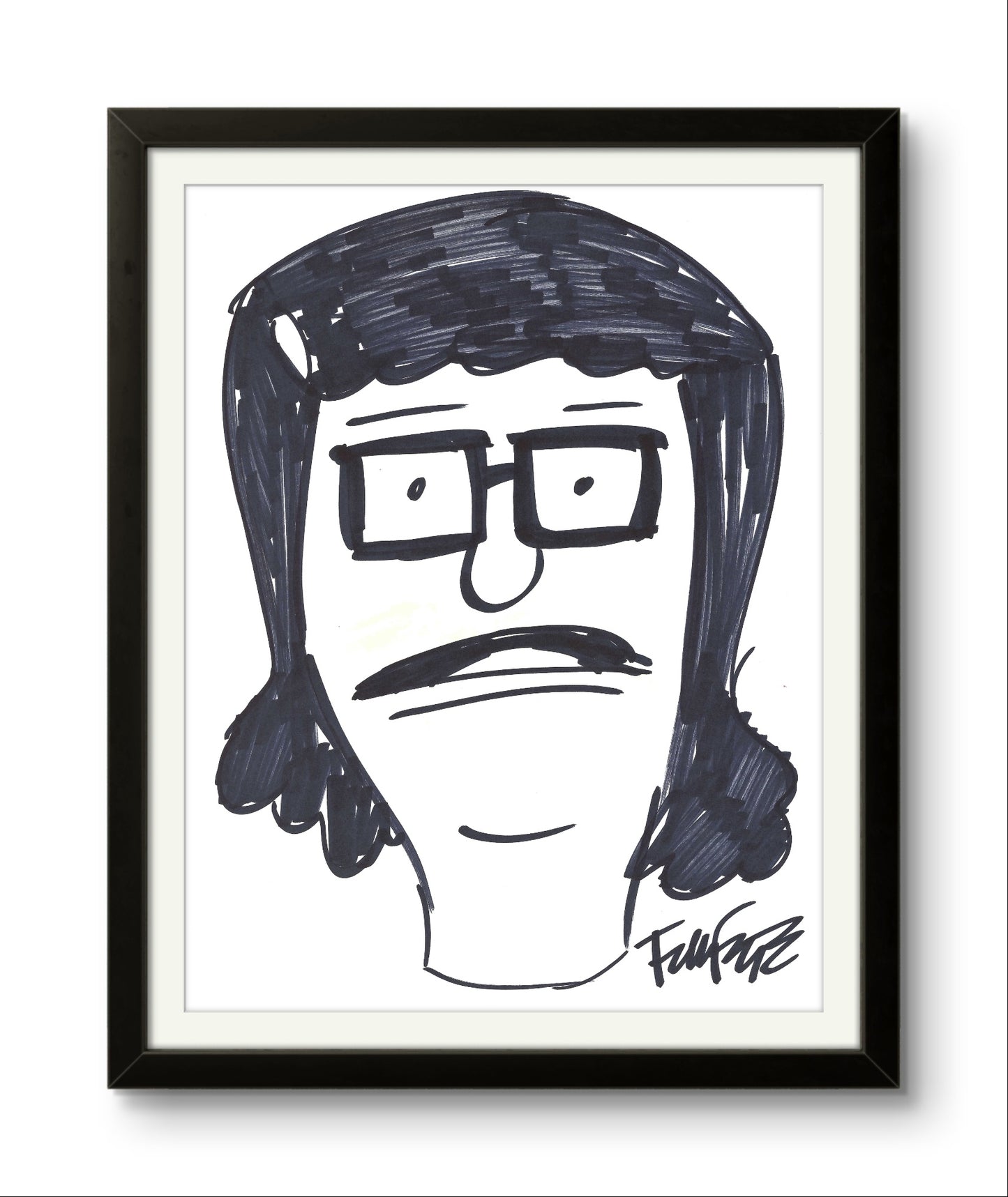Tina Belcher Frank Forte Signed Hand Inked Bob's Burgers Animation Pin Up Art Piece