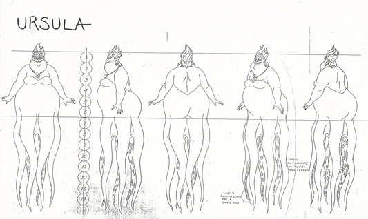 The Little Mermaid Original Production Model Sheet: Ursula