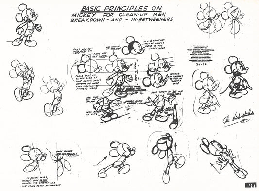 Mickey Mouse 1940's Basic Principles Model Sheet