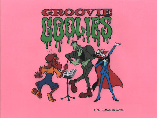 Groovy Goolies 1976 Publicity Cel: Wolfman, Frankie, and Drac