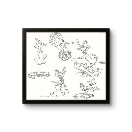 Daffy Duck Original Production Model Sheet, 1981