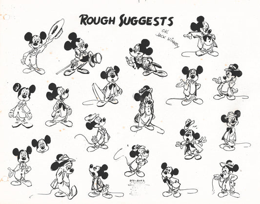 Disney Original Production Model Sheet: Mickey Mouse
