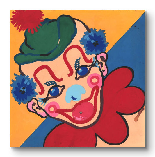 1940's Hand Painted Clown Game Board from the Samuel Lowe Archives