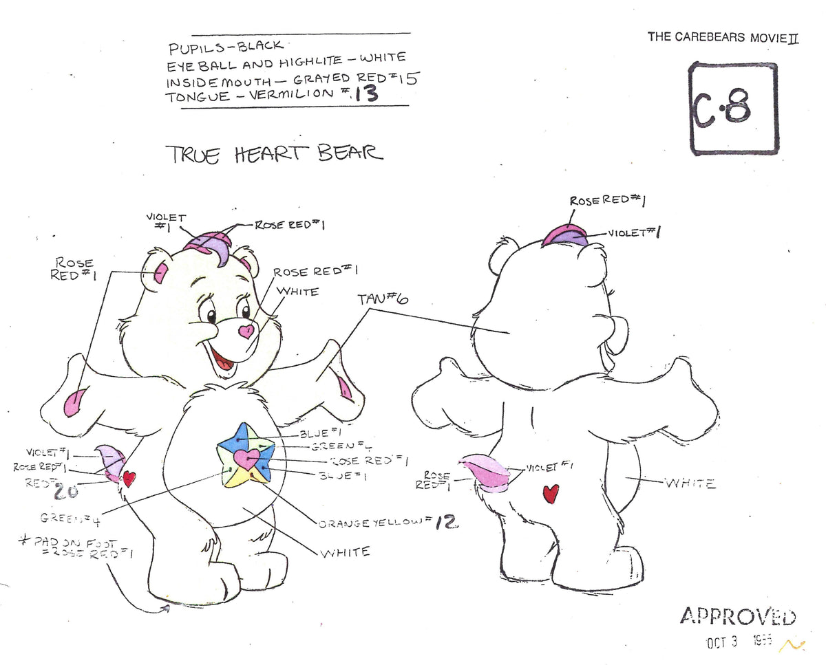 Care Bears Original Production Model Sheet: True Heart – Sonder Studios