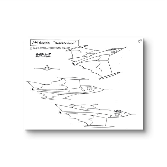Super Friends Original Production Model Sheet: Batplane