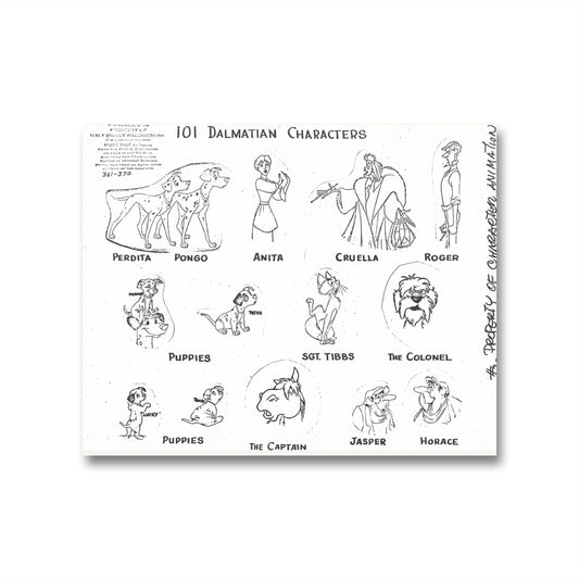 One Hundred and One Dalmatians Original Production Character Model Sheet