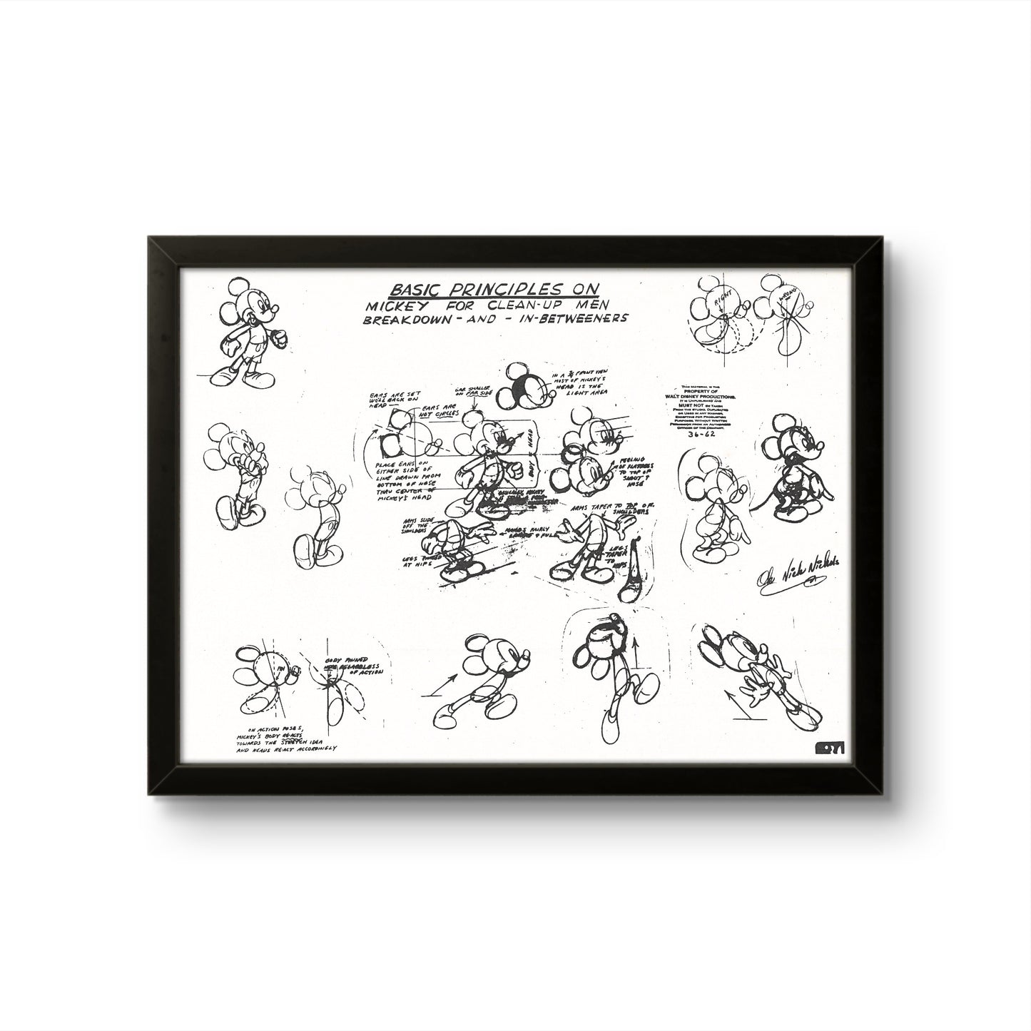 Mickey Mouse 1940's Basic Principles Model Sheet