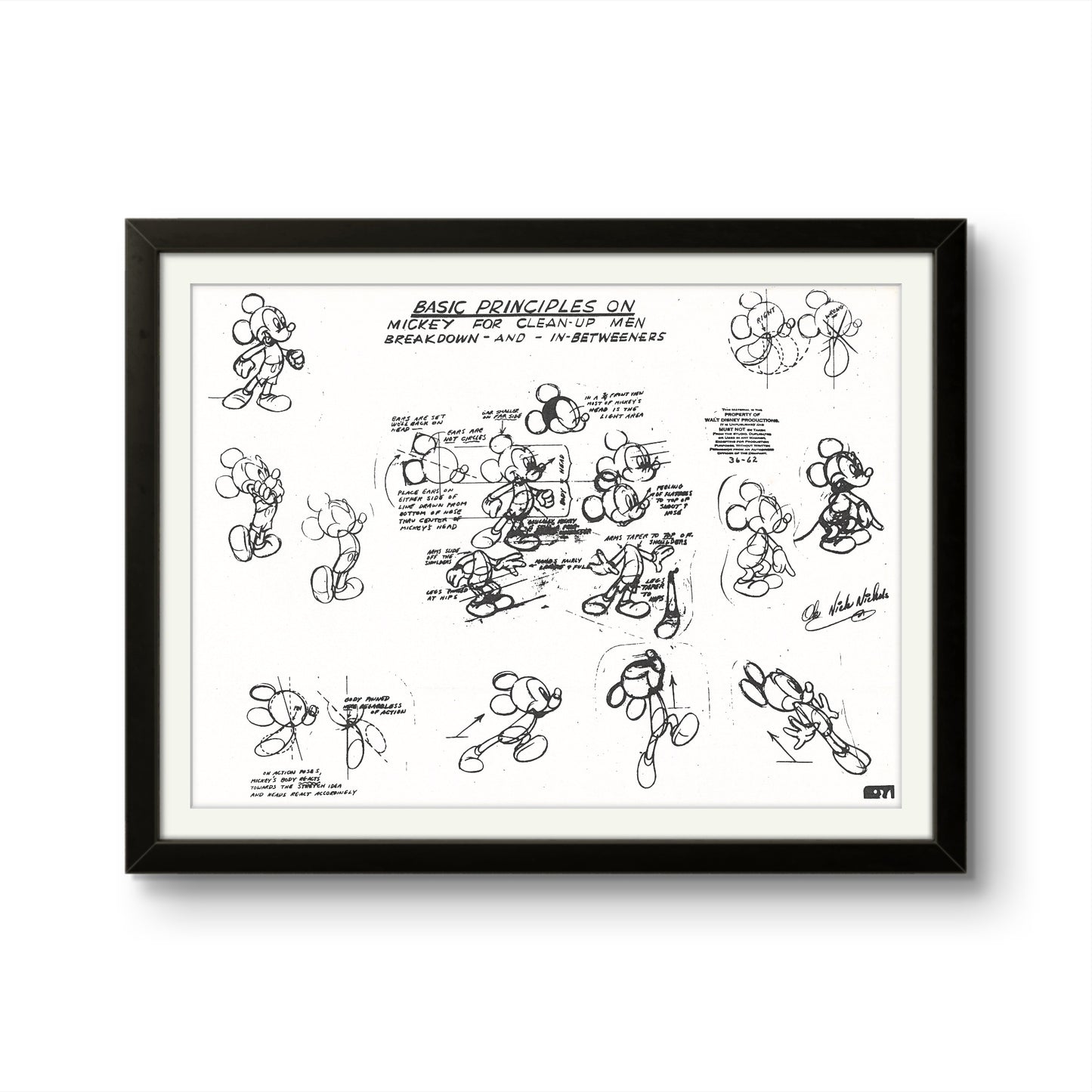 Mickey Mouse 1940's Basic Principles Model Sheet