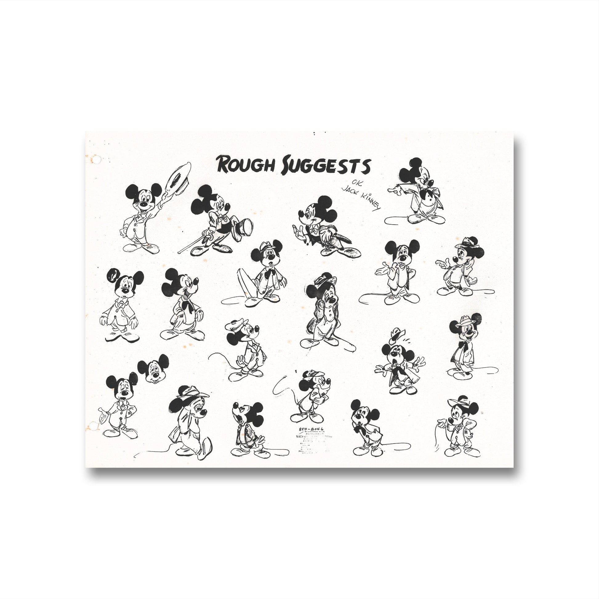 Disney Original Production Model Sheet: Mickey Mouse – Sonder Studios
