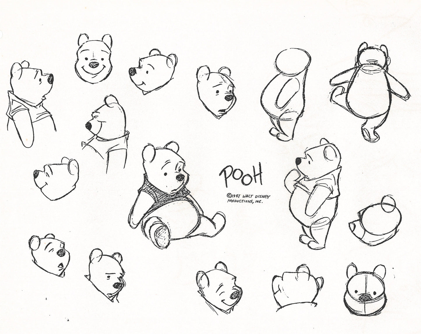 Winnie the Pooh Discovers the Seasons Original Production Model Sheet