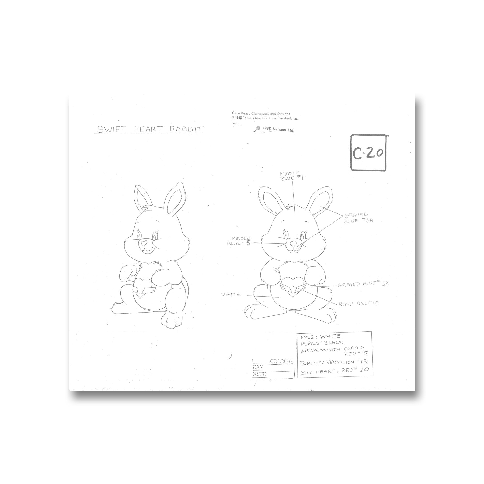 Care Bears Original Production Model Sheet: Swift Heart Rabbit – Sonder ...